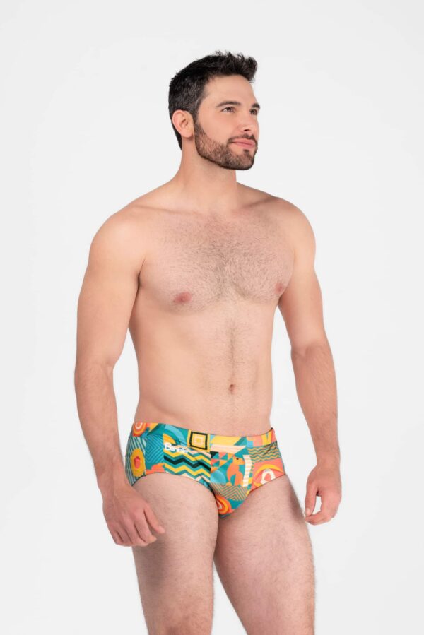 ubism Capybara mens fashion swim brief made in the USA. Atlanta GA.