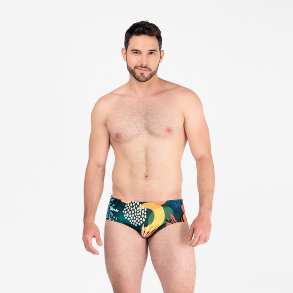 Passiflora inspiration Bénieller Seim brief. Made in the USA. Atlanta Ga. Men swim brief