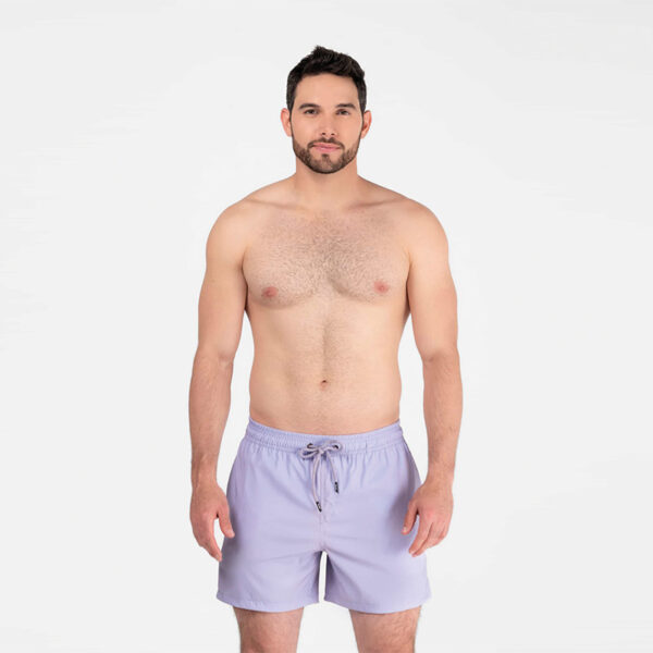 Bénieller Solid lavender color. Bénieller solid colors swim trunks men. Fashion swim shorts for men Atlanta Ga. Fashion trends for men USA. Made in the USA